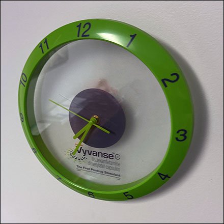 Vyvanse Stimulant Wall Clock Experiential Display – Fixtures Close Up