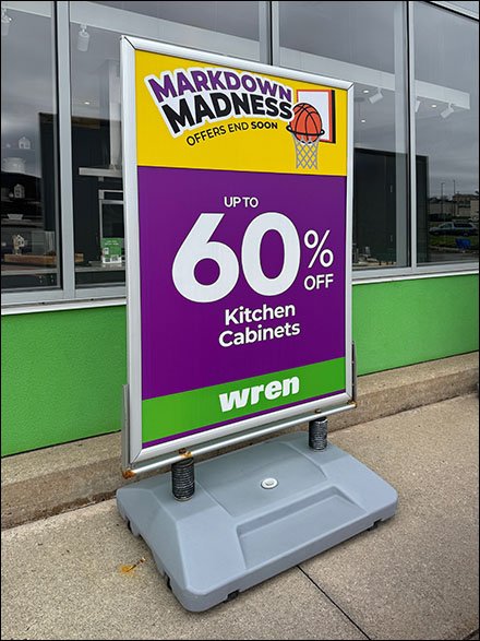 Markdown Madness Kitchen Cabinets Sidewalk Sign